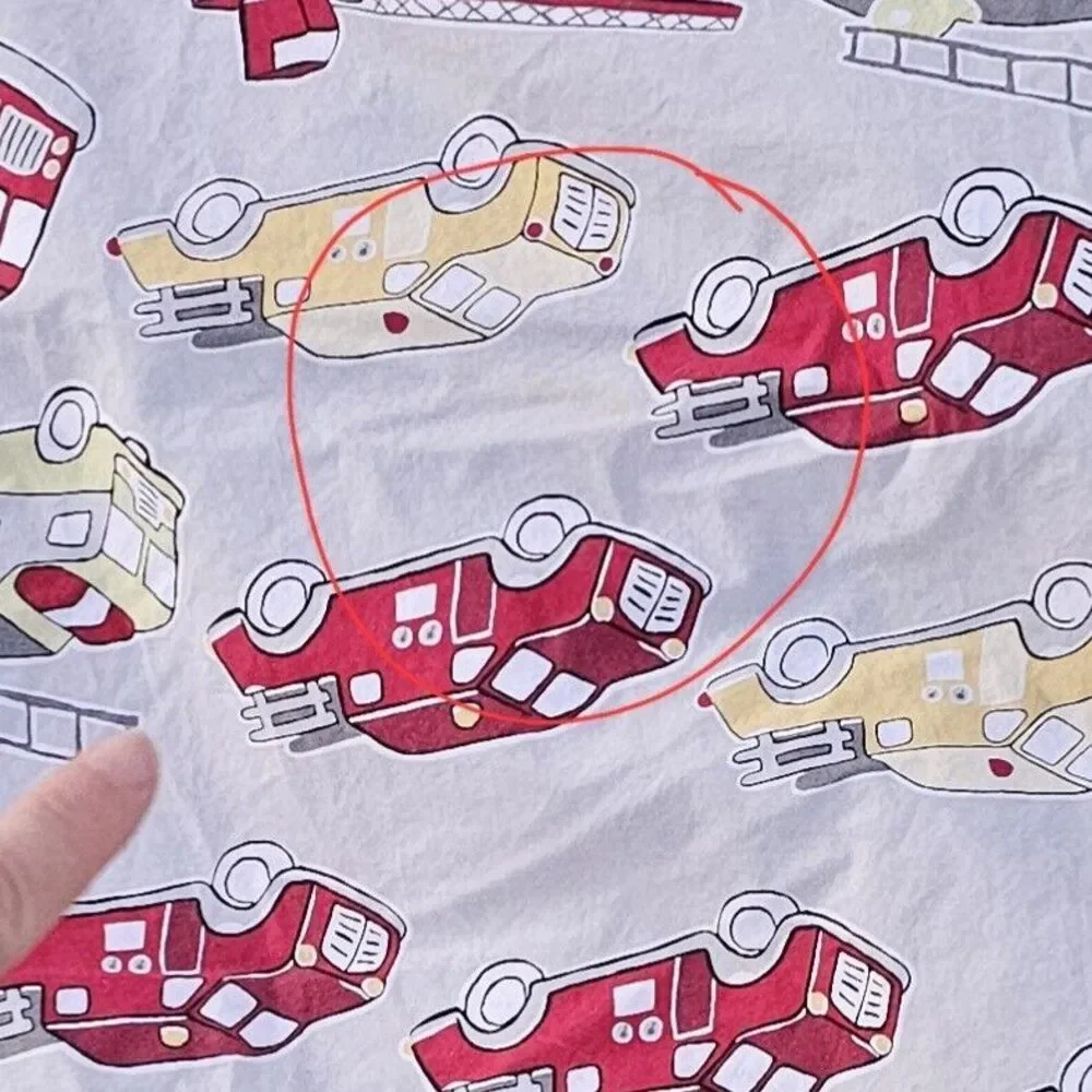 Pottery Barn Kids Full/Queen Fire Trucks Duvet And Single Sham SEE PICTURES!